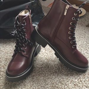 Chunky lace up ankle boots